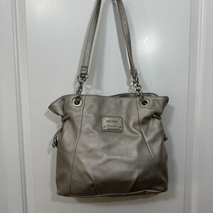 Nicole by Nicole Miller Metallic Silver  Shoulder Bag EUC